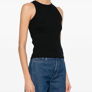 Sandro Paris Black Sleeveless Ribbed Tank Top